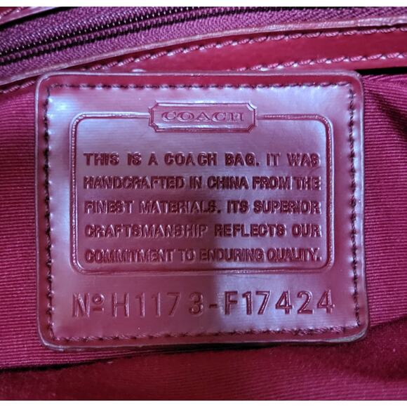 Y2K Coach Signature Stripe Framed Carryall Tote Satchel F17424 Red Stripe - Picture 3 of 16